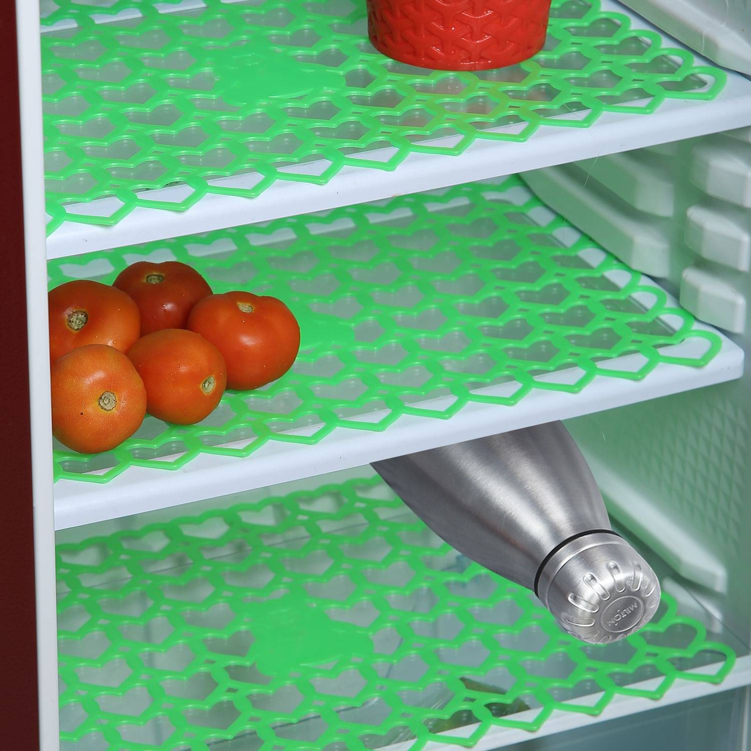     			E-Retailer Set of 6 PVC Green Fridge Mats