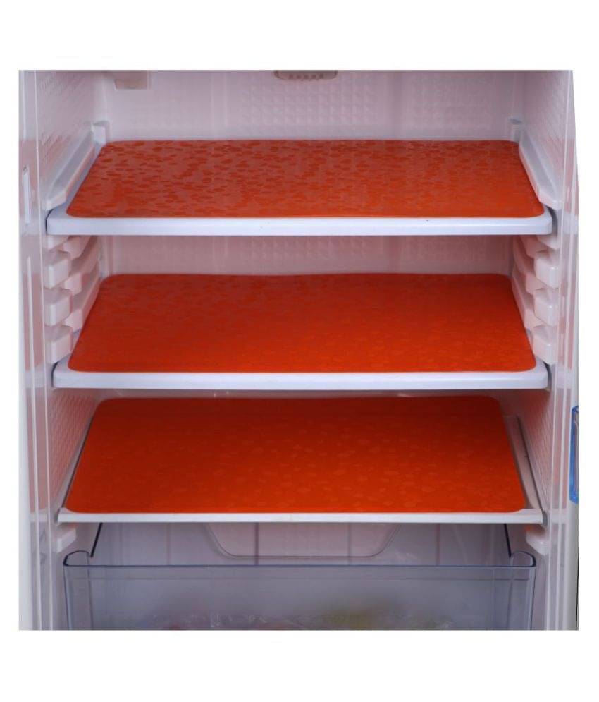E-Retailer Set of 6 PVC Orange Fridge Mats E-Retailer Set of 6 PVC Orange Fridge Mats