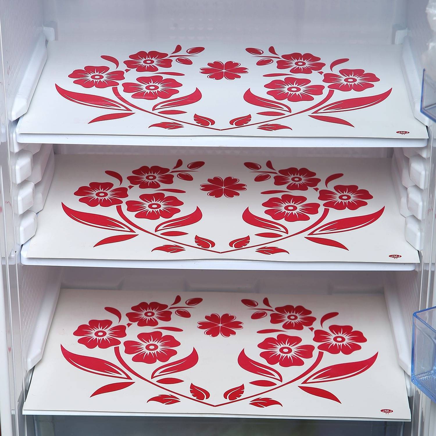 E-Retailer Set of 6 PVC Red Fridge Mats E-Retailer Set of 6 PVC Red Fridge Mats