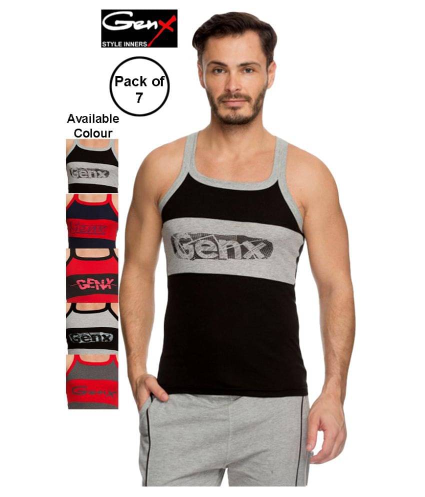     			Genx Multi Sleeveless Vests Pack of 7