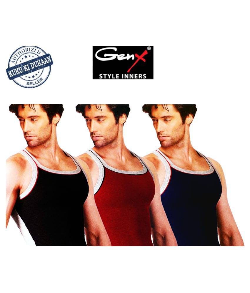 Genx Multi Sleeveless Vests Pack of 3 Genx Multi Sleeveless Vests Pack of 3