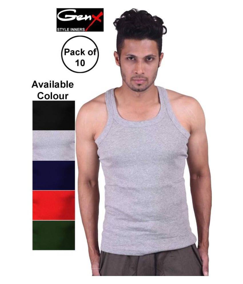 Genx Multi Sleeveless Vests Pack of 10 Genx Multi Sleeveless Vests Pack of 10
