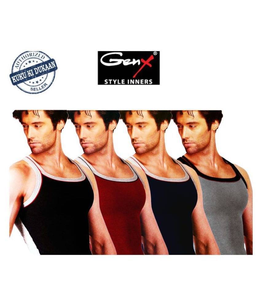 Genx Multi Sleeveless Vests Pack of 4 Genx Multi Sleeveless Vests Pack of 4