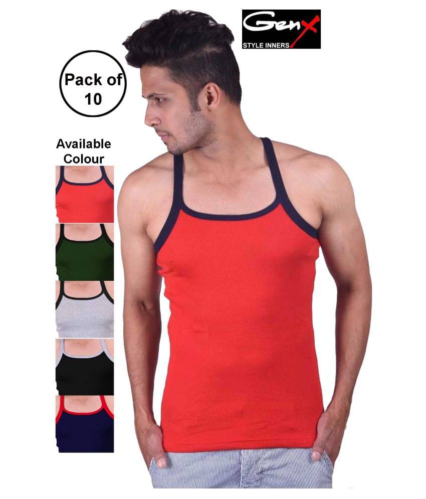 Genx Multi Sleeveless Vests Pack of 10 Genx Multi Sleeveless Vests Pack of 10