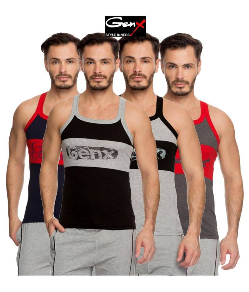     			Genx Multi Sleeveless Vests Pack of 4
