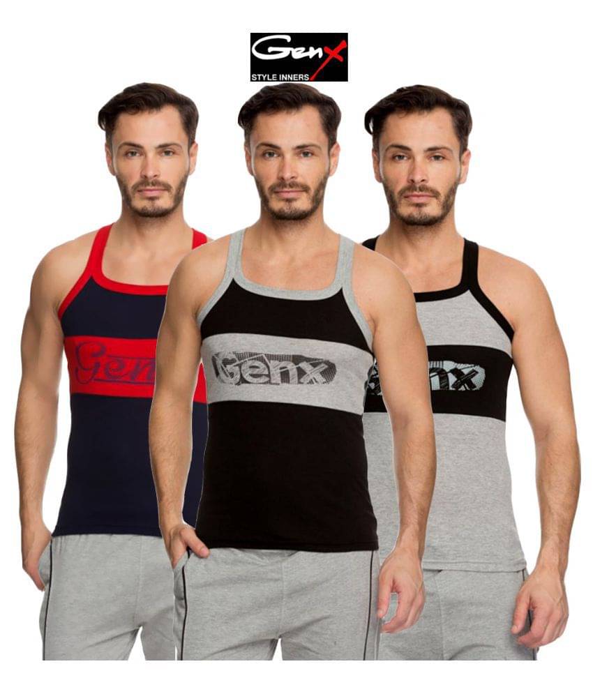Genx Multi Sleeveless Vests Pack of 3 Genx Multi Sleeveless Vests Pack of 3