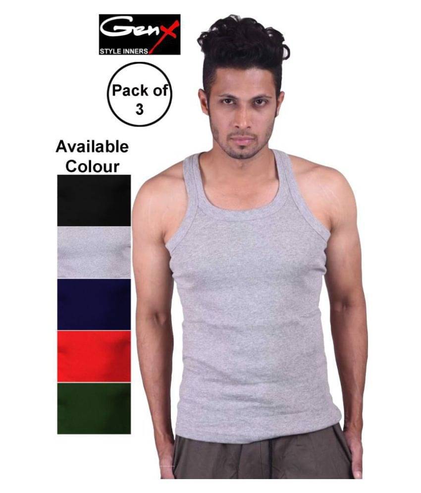     			Genx Multi Sleeveless Vests Pack of 3