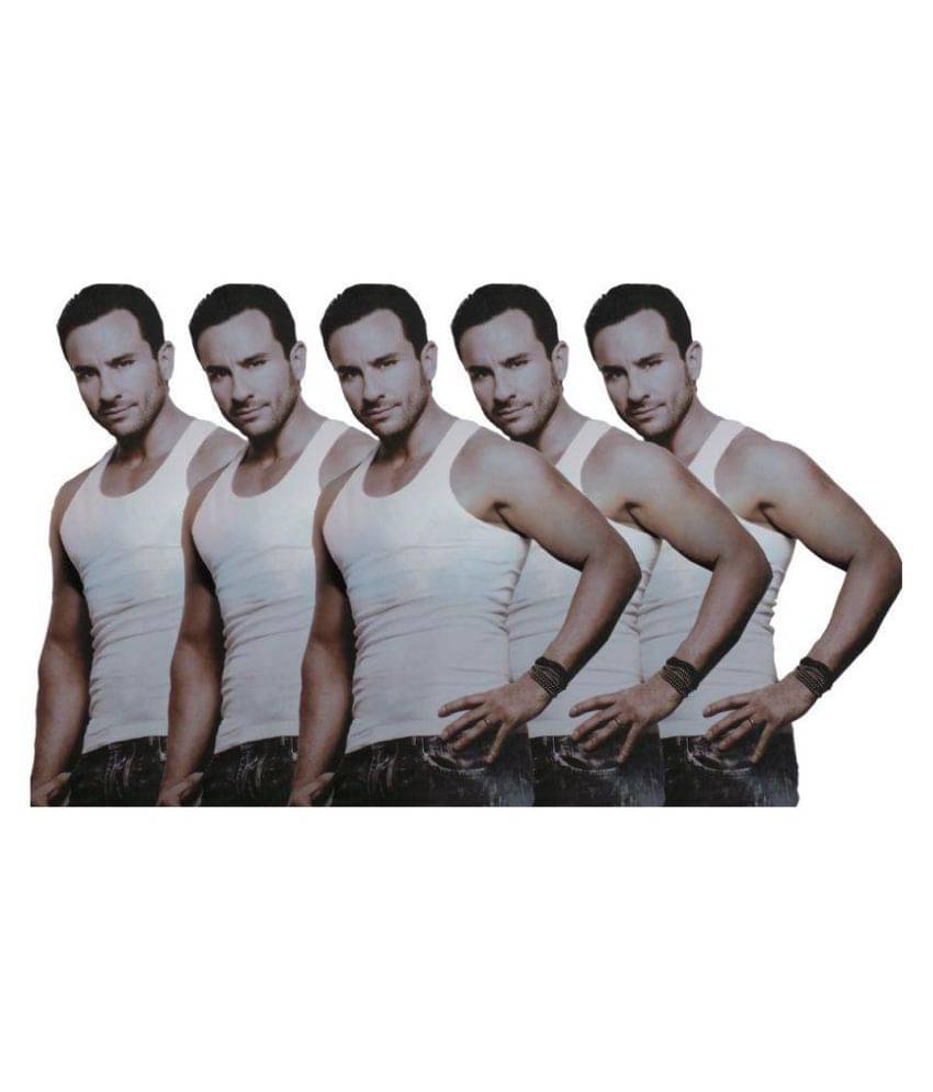 Macho White Full Sleeve Vests Pack of 5 Macho White Full Sleeve Vests Pack of 5