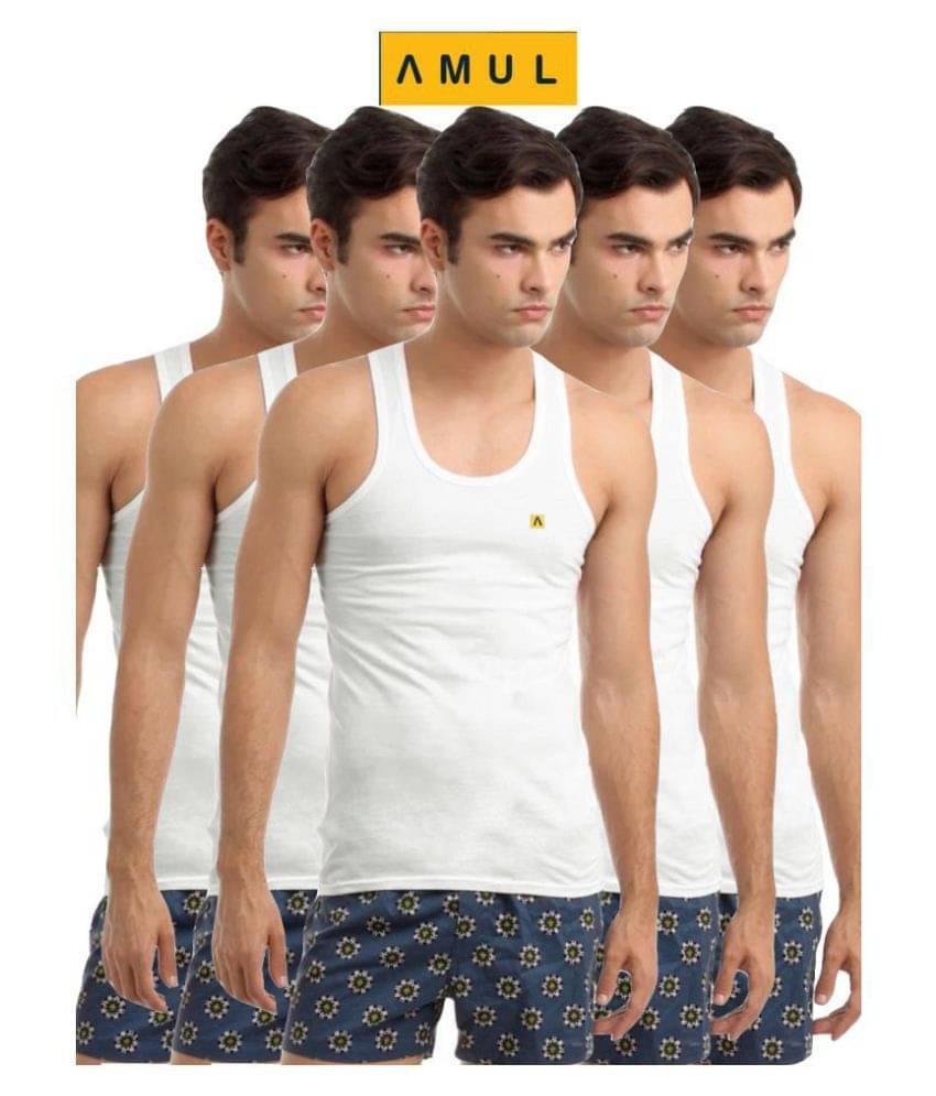 Macho White Sleeveless Vests Pack of 5 Macho White Sleeveless Vests Pack of 5