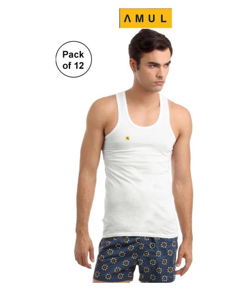 Macho White Sleeveless Vests Pack of 12 - Nightwear & Loungewear | Buy online on ZillyBuy