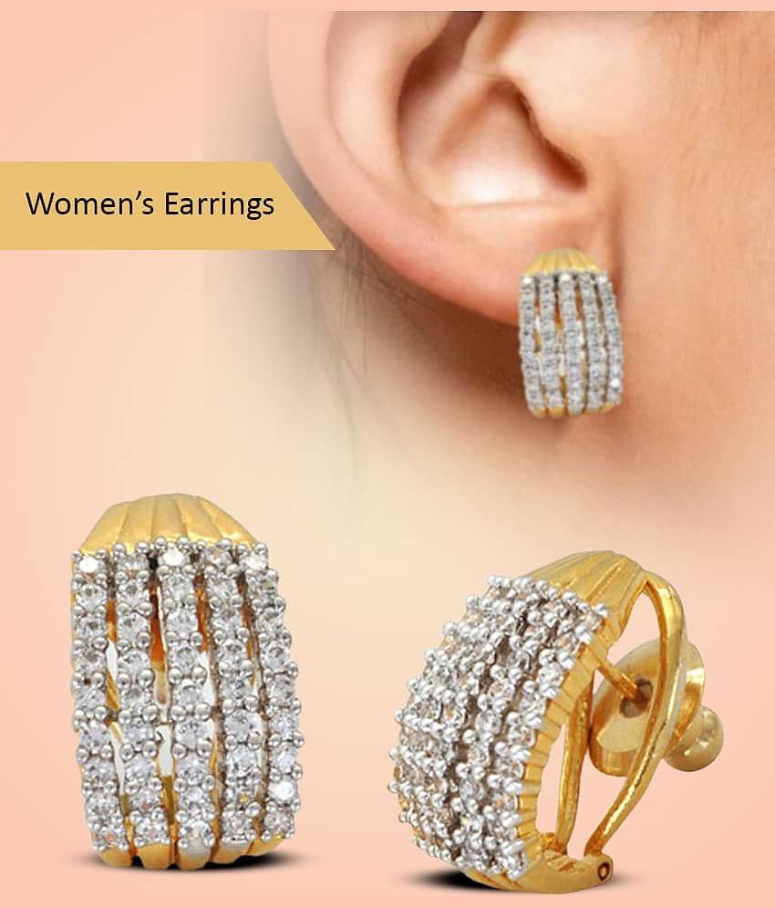 Wedding Bells new arrival latest trendy beautiful smart fancy fashionable silver gold diamond designer stylish royal superb awesome wedding bridal cool earrings - Earrings | Buy online on ZillyBuy
