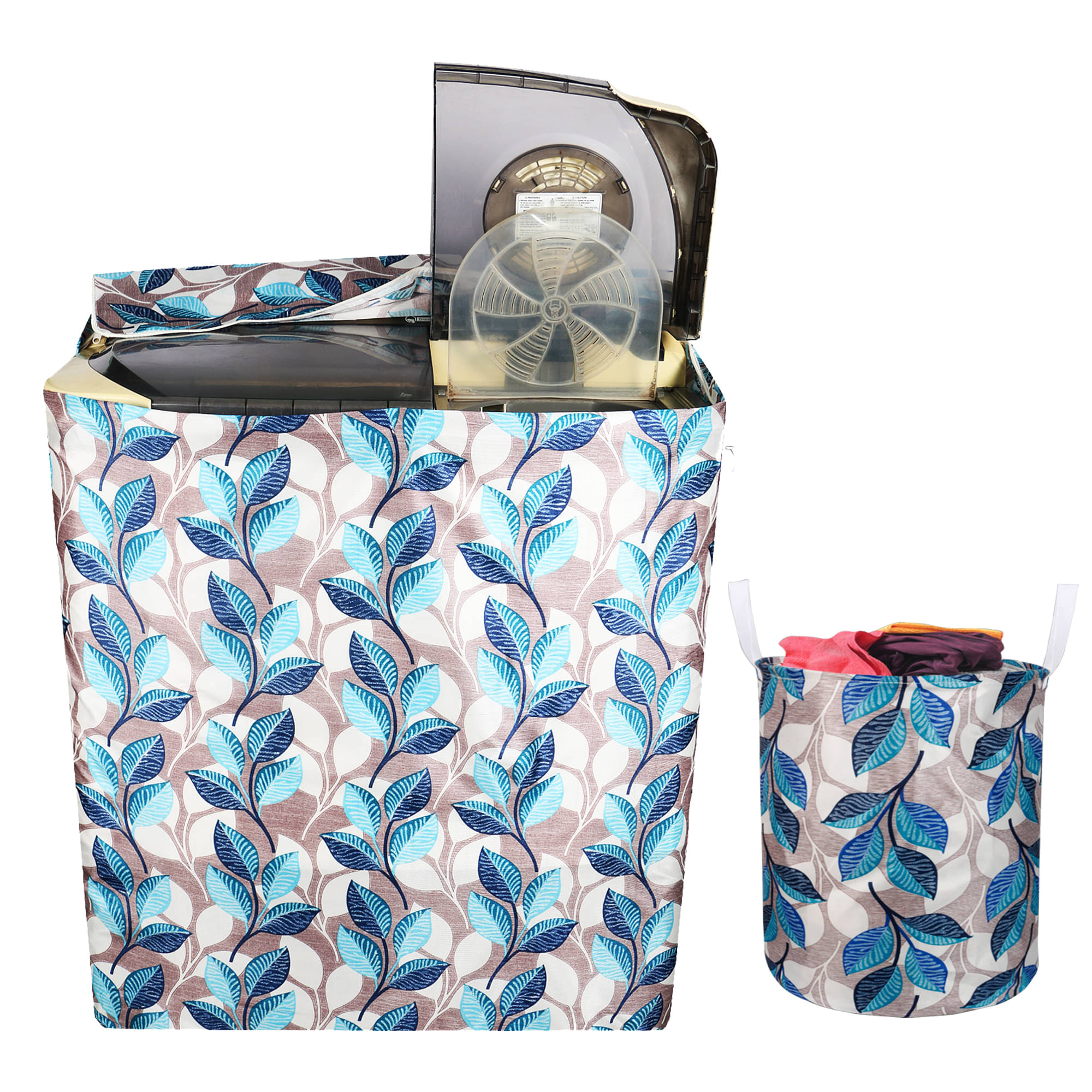 E-Retailer Set of 2 Polyester Blue Washing Machine Cover for Universal 8 kg Semi-Automatic E-Retailer Set of 2 Polyester Blue Washing Machine Cover for Universal 8 kg Semi-Automatic