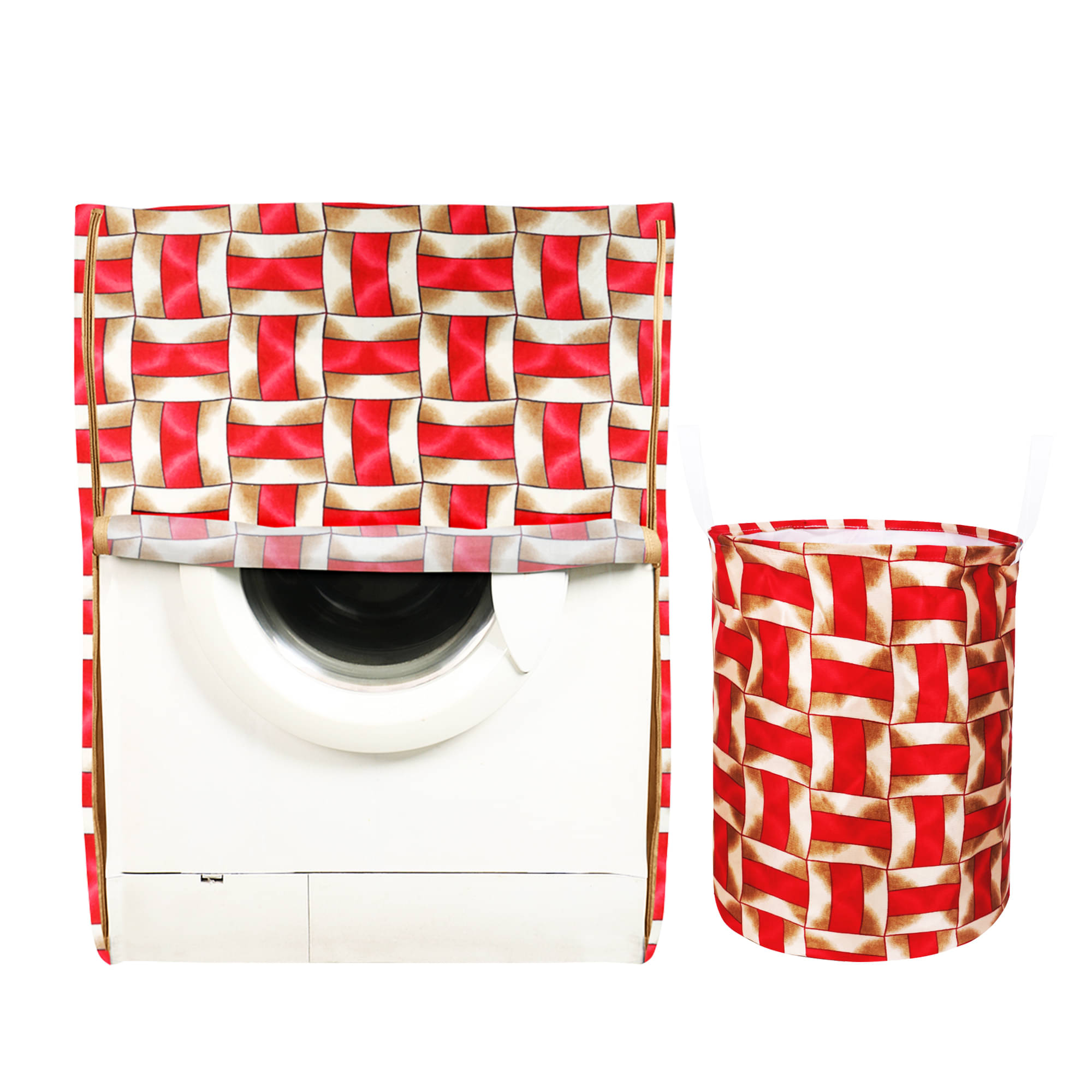 E-Retailer Set of 2 Polyester Red Washing Machine Cover for Universal 8 kg Front Load E-Retailer Set of 2 Polyester Red Washing Machine Cover for Universal 8 kg Front Load