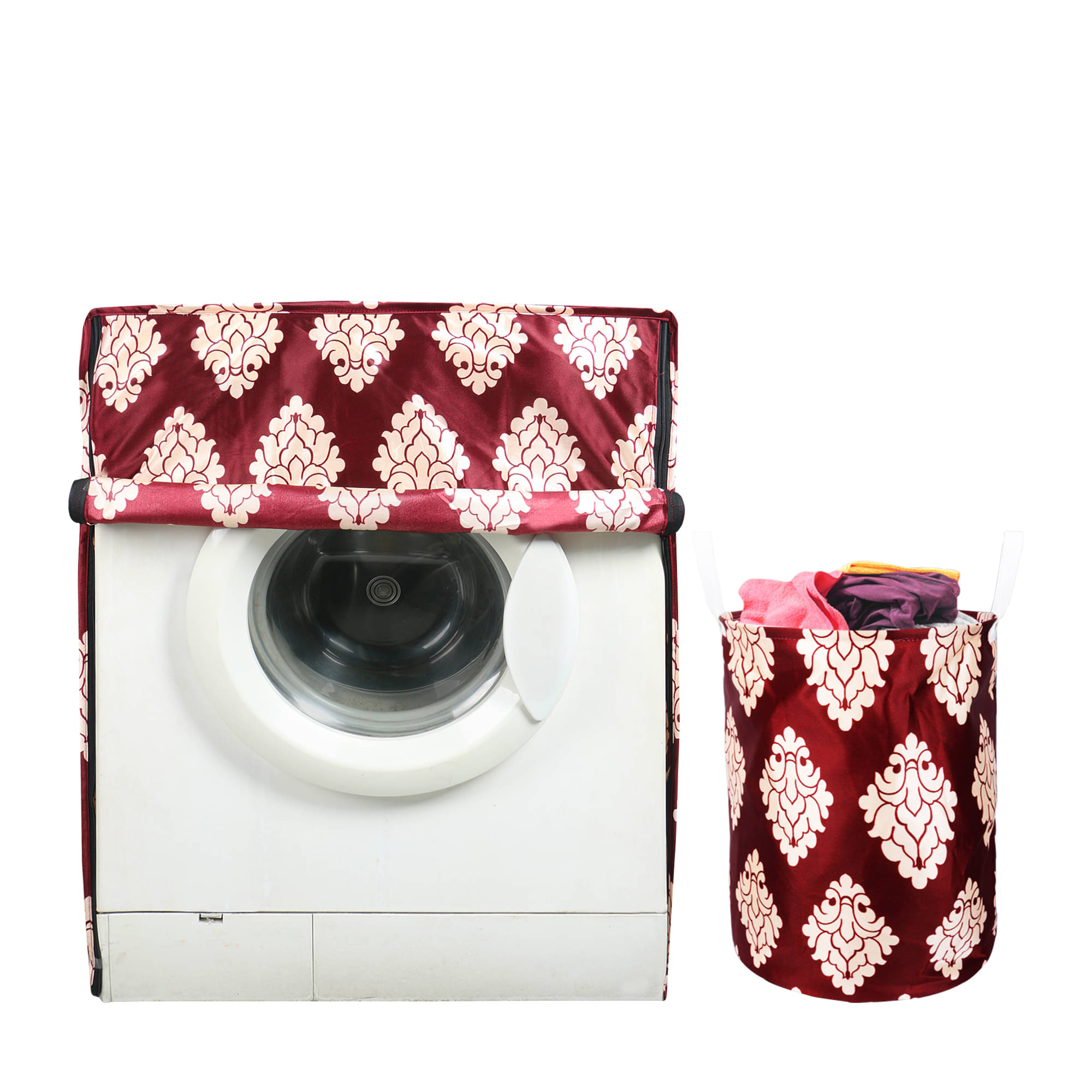 E-Retailer Set of 2 Polyester Maroon Washing Machine Cover for Universal 8 kg Front Load E-Retailer Set of 2 Polyester Maroon Washing Machine Cover for Universal 8 kg Front Load