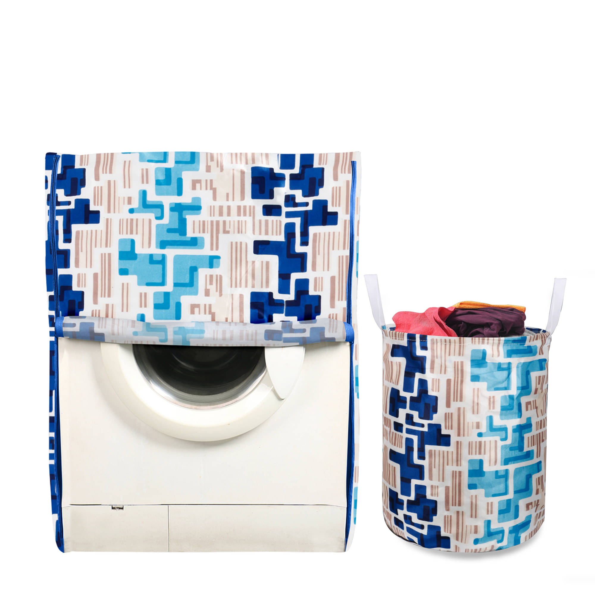 E-Retailer Set of 2 Polyester Blue Washing Machine Cover for Universal 8 kg Front Load E-Retailer Set of 2 Polyester Blue Washing Machine Cover for Universal 8 kg Front Load