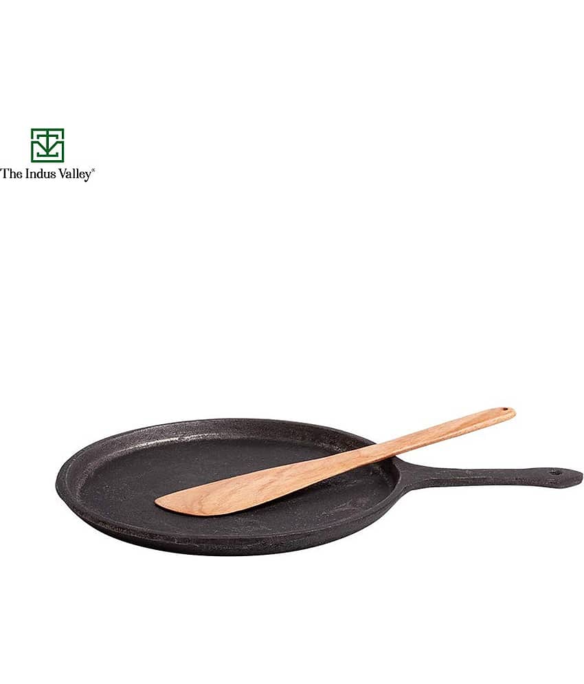 The Indus Valley Neem Wood Compact Flip Spatula + Cast Iron Tawa - Cookware | Buy online on ZillyBuy