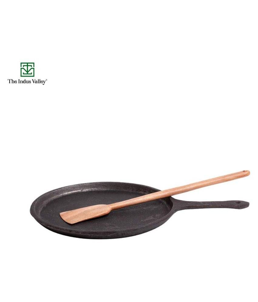    			The Indus Valley Neem Wood Spatula( Large Flip) + Cast Iron Tawa