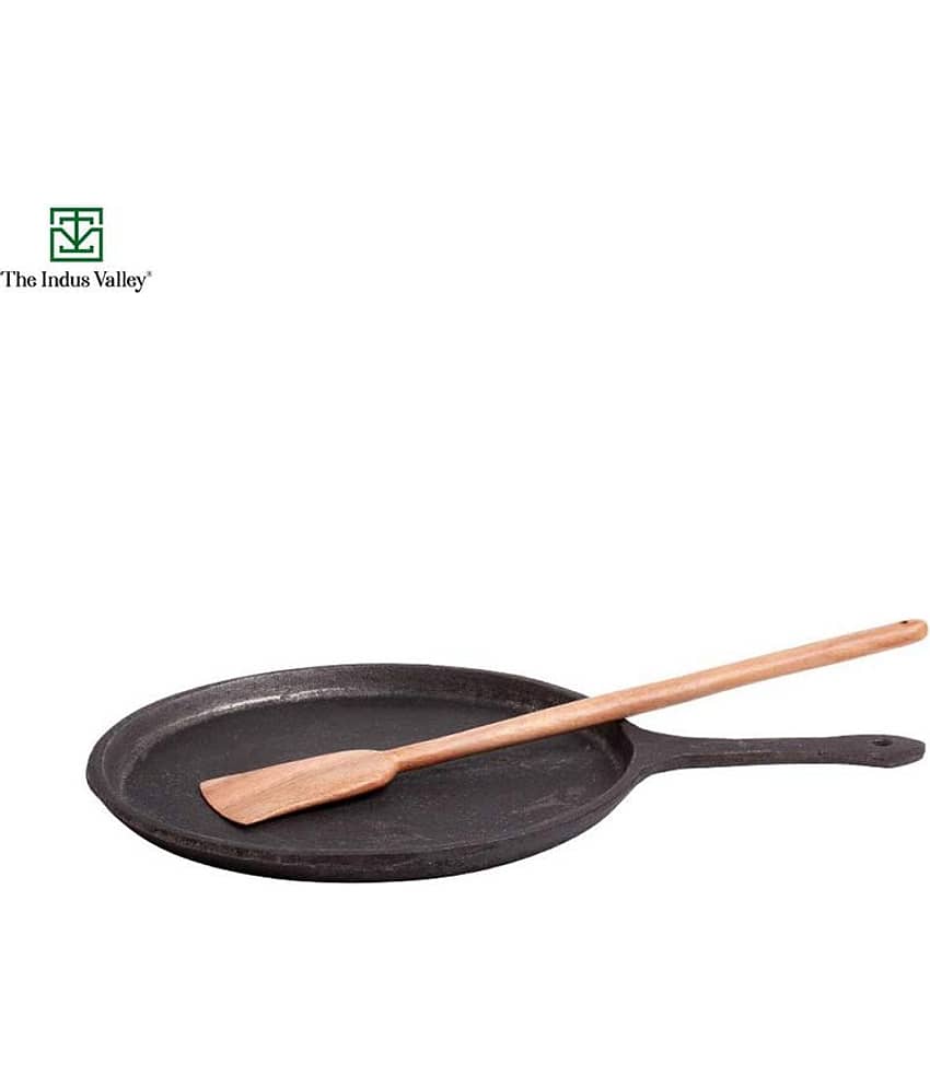 The Indus Valley Neem Wood Spatula( Large Flip) + Cast Iron Tawa - Cookware | Buy online on ZillyBuy