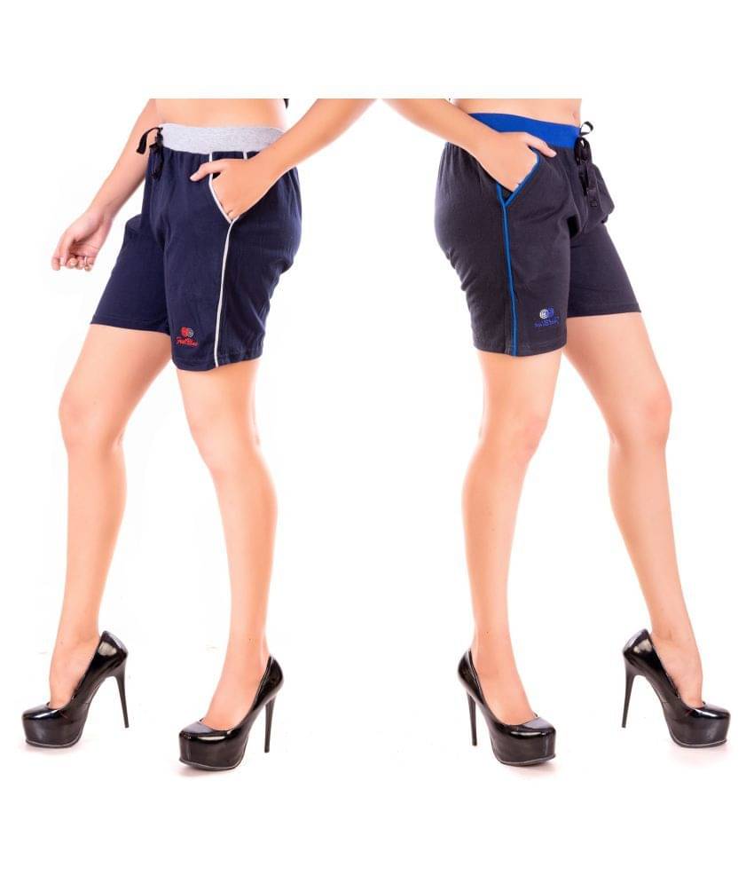     			FeelBlue Cotton Hot Pants - Multi Color