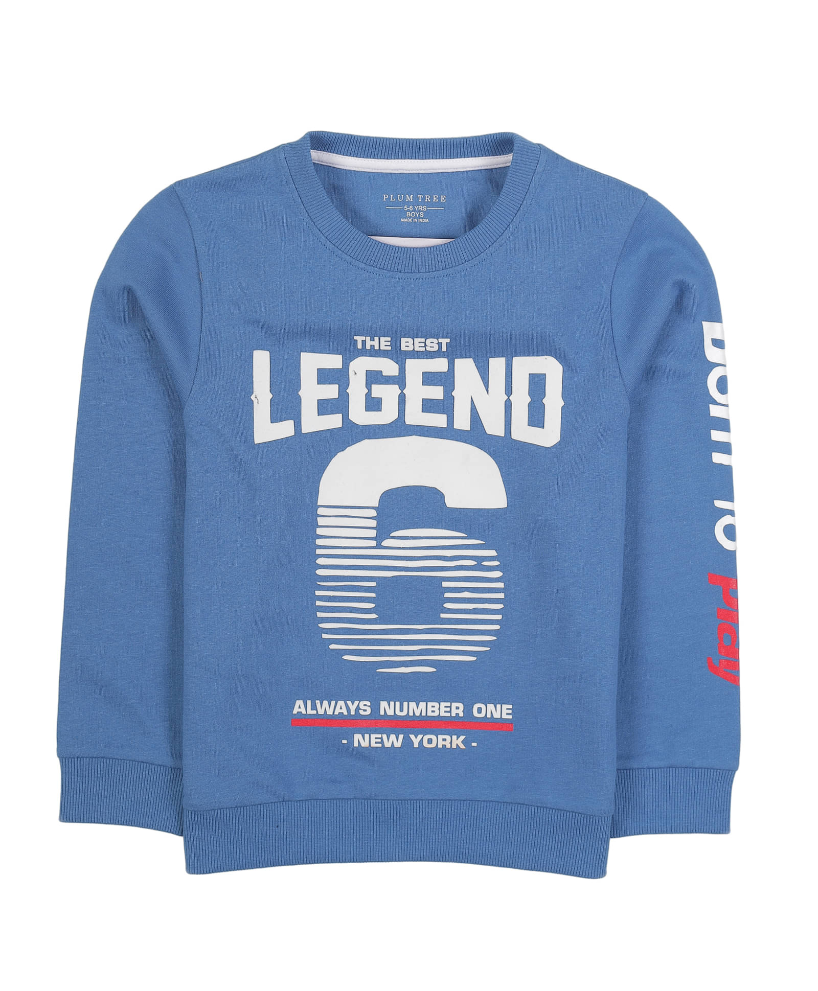     			PLUM TREE Pack of 1 Boys Cotton Sweatshirt ( Blue )