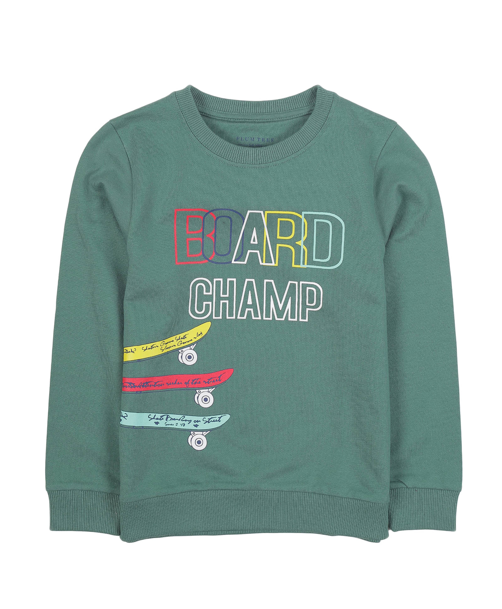     			PLUM TREE Pack of 1 Boys Cotton Sweatshirt ( Green )