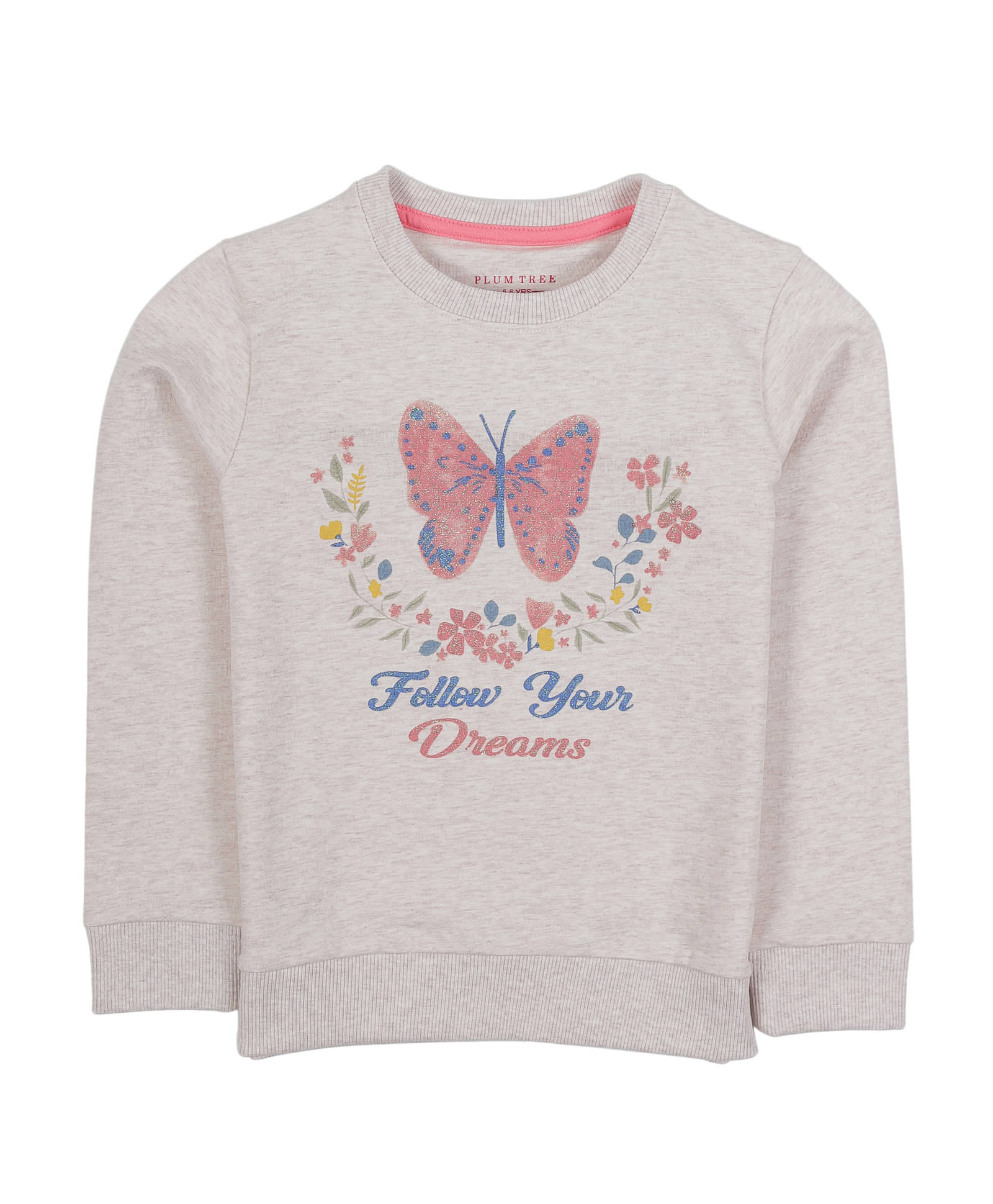     			PLUM TREE Single Girls Cotton Blend Sweatshirt ( Gray )