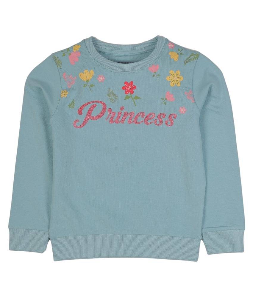     			PLUM TREE Single Girls Cotton Blend Sweatshirt ( Aqua )