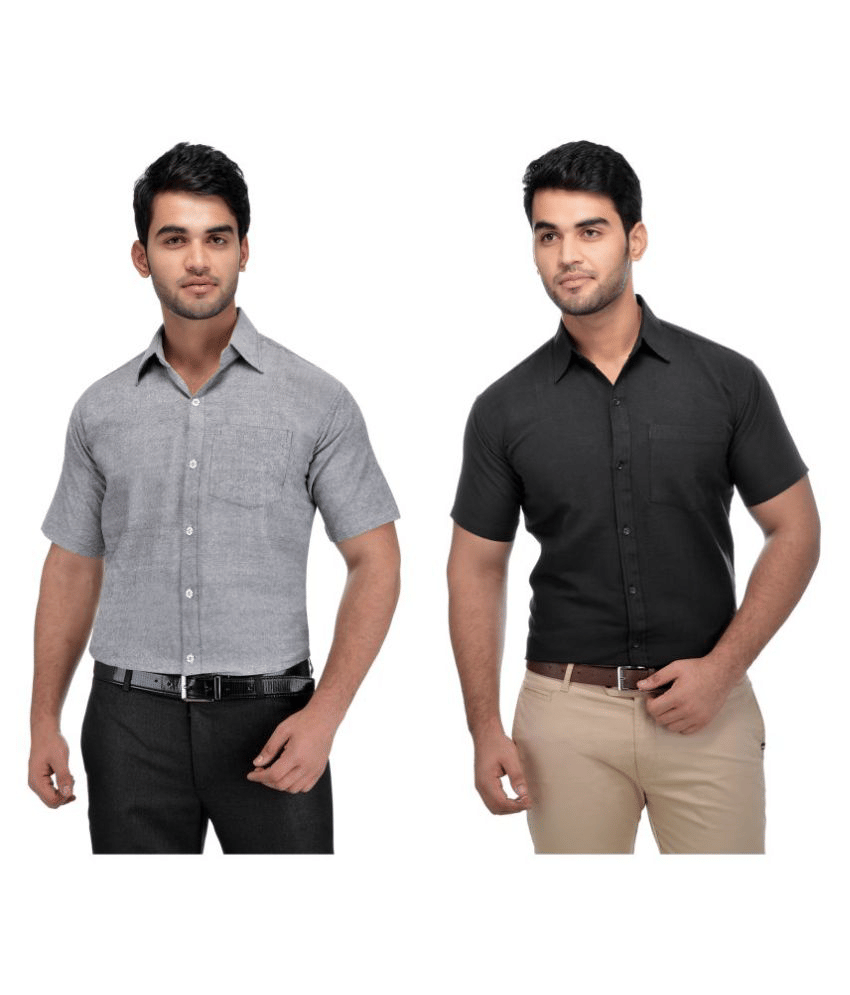 DESHBANDHU DBK Cotton Regular Fit Half Sleeves Men's Formal Shirt - Multi ( Pack of 2 )