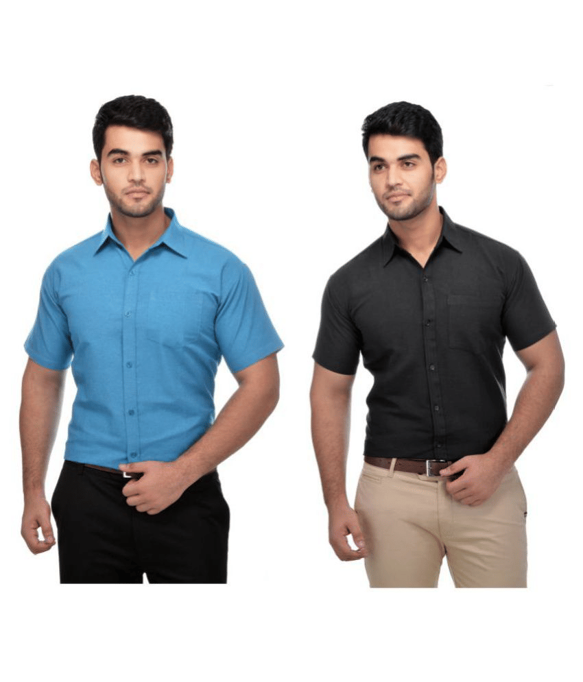 DESHBANDHU DBK Cotton Regular Fit Half Sleeves Men's Formal Shirt - Multi ( Pack of 2 )