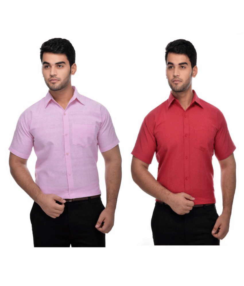 DESHBANDHU DBK Cotton Regular Fit Half Sleeves Men's Formal Shirt - Multi ( Pack of 2 )
