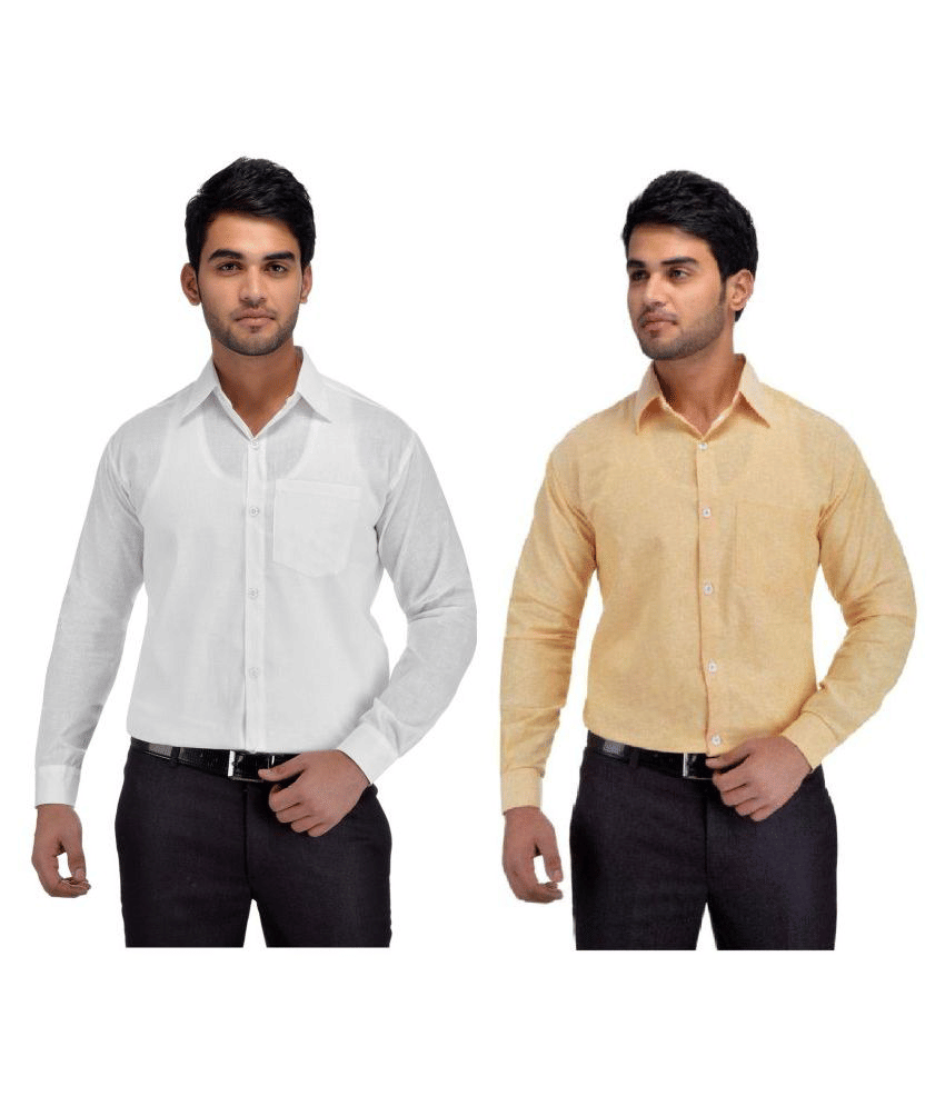DESHBANDHU DBK Cotton Regular Fit Full Sleeves Men's Formal Shirt - Multi ( Pack of 2 )