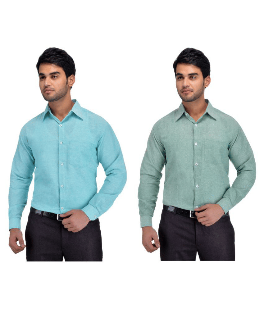 DESHBANDHU DBK Cotton Regular Fit Full Sleeves Men's Formal Shirt - Multi ( Pack of 2 )