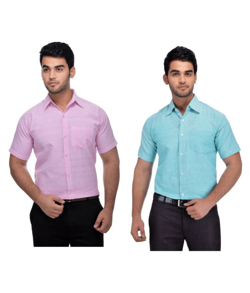 DESHBANDHU DBK Cotton Regular Fit Half Sleeves Men's Formal Shirt - Multi ( Pack of 2 )