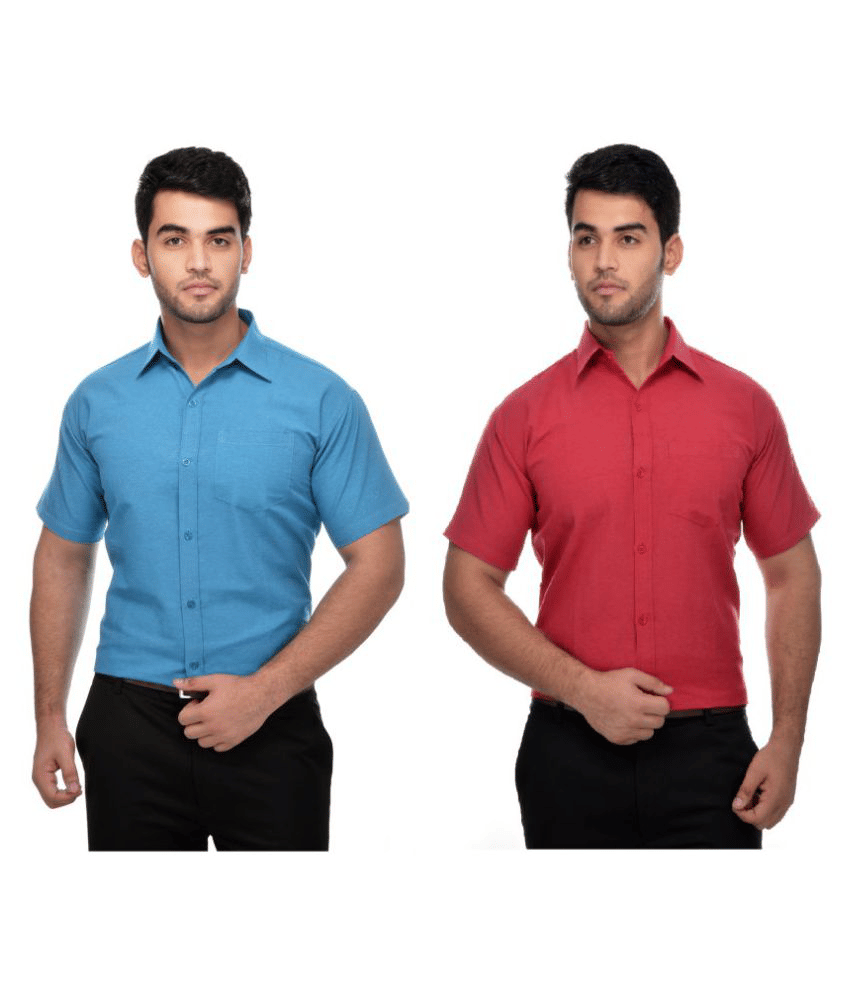 DESHBANDHU DBK Cotton Regular Fit Half Sleeves Men's Formal Shirt - Multi ( Pack of 2 )