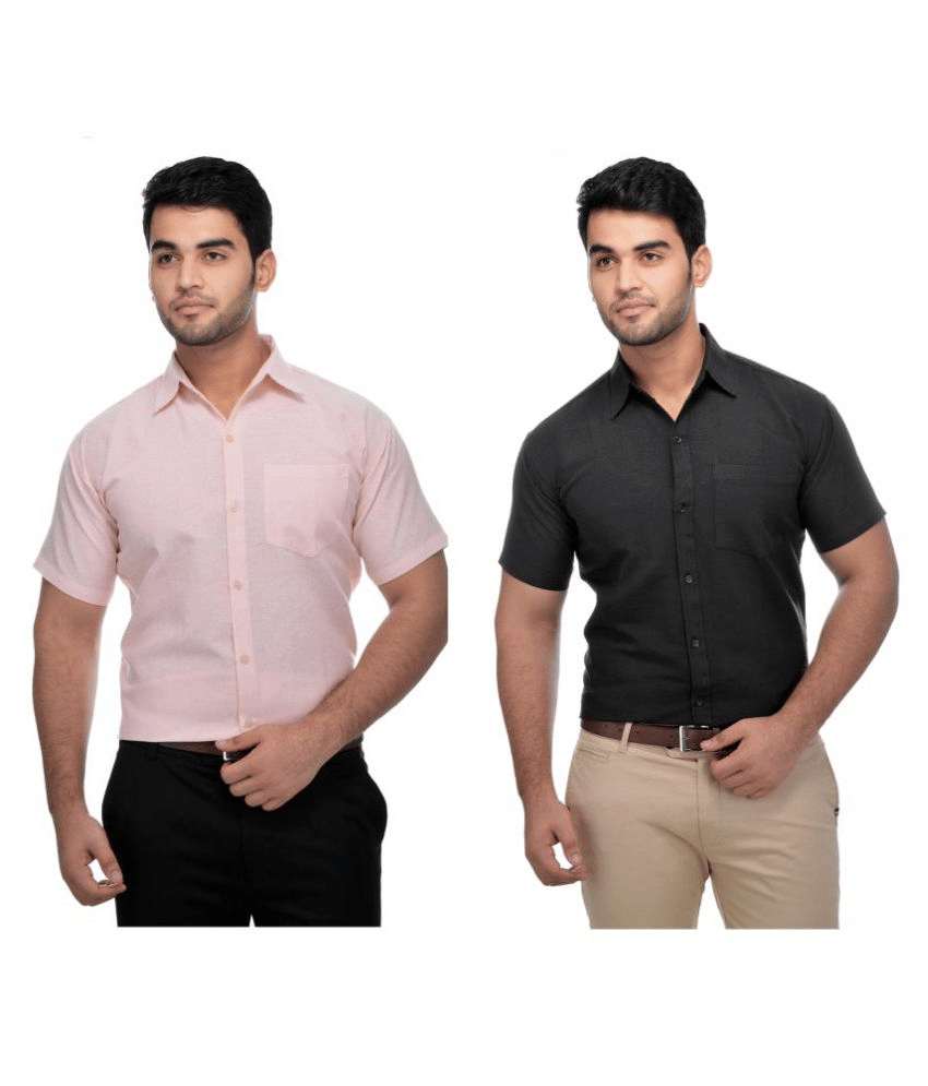 DESHBANDHU DBK Cotton Regular Fit Half Sleeves Men's Formal Shirt - Multi ( Pack of 2 )