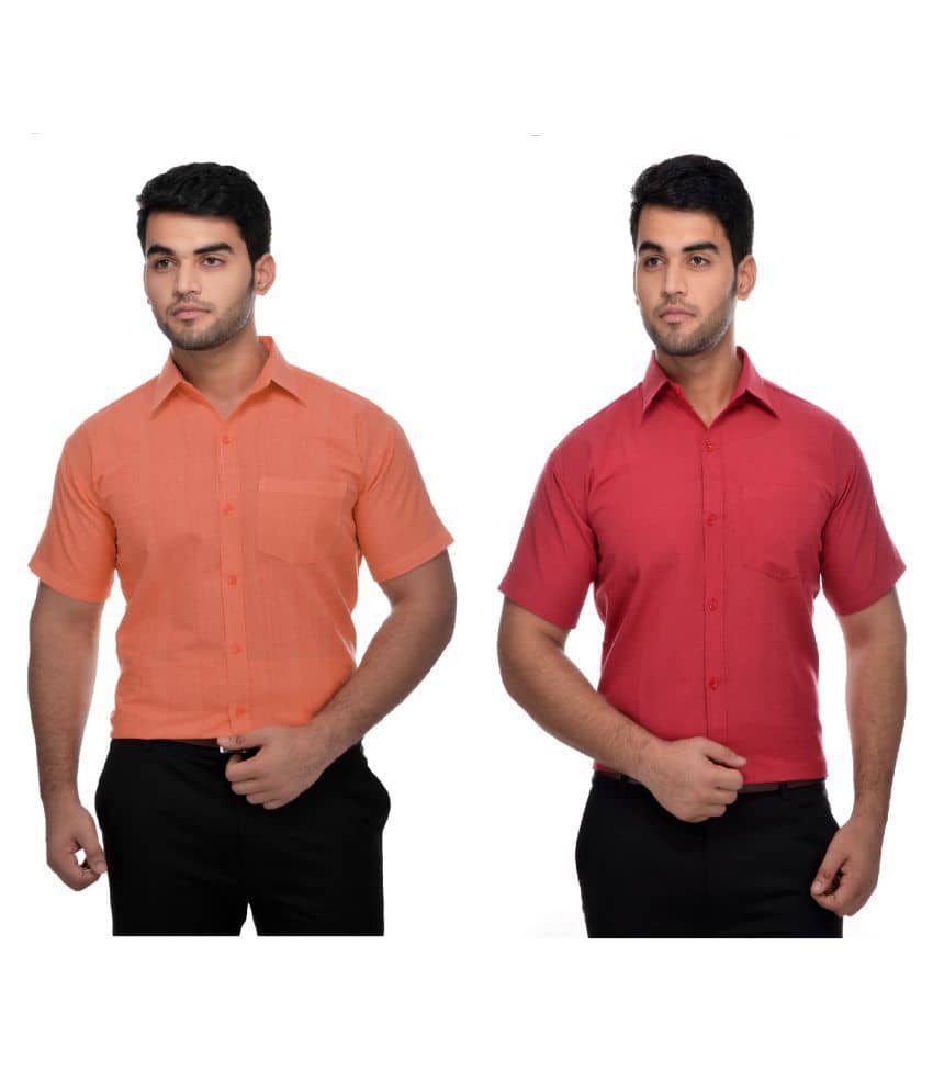 DESHBANDHU DBK Cotton Regular Fit Half Sleeves Men's Formal Shirt - Multi ( Pack of 2 )