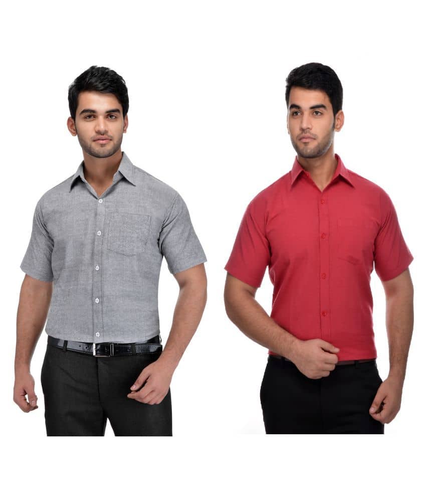 DESHBANDHU DBK Cotton Regular Fit Half Sleeves Men's Formal Shirt - Multi ( Pack of 2 )