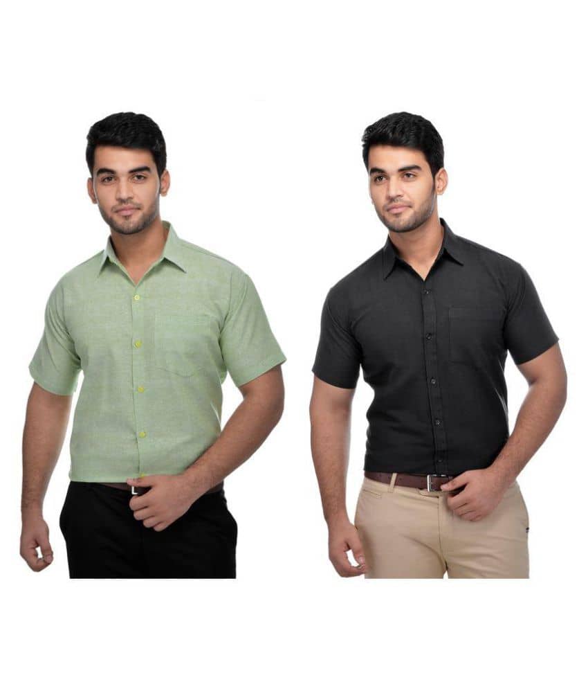 DESHBANDHU DBK Cotton Regular Fit Half Sleeves Men's Formal Shirt - Multi ( Pack of 2 )