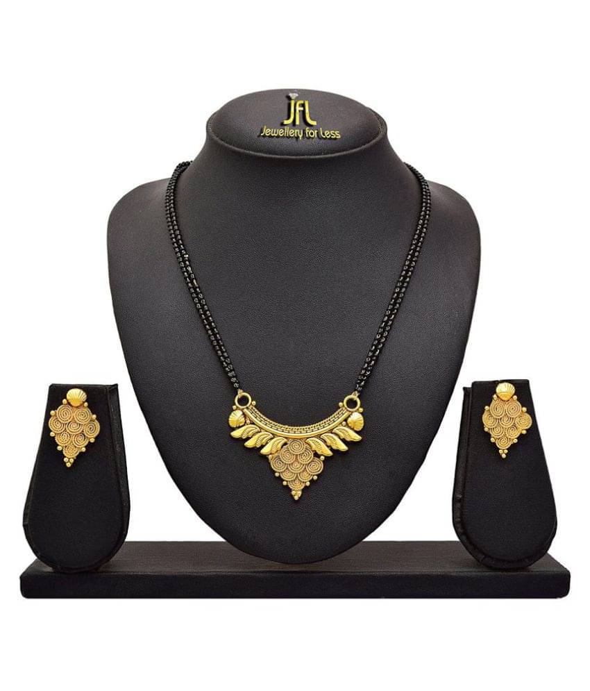     			JFL - Jewellery For Less Traditional Ethnic Golden Spiral Designer Mangalsutra Set