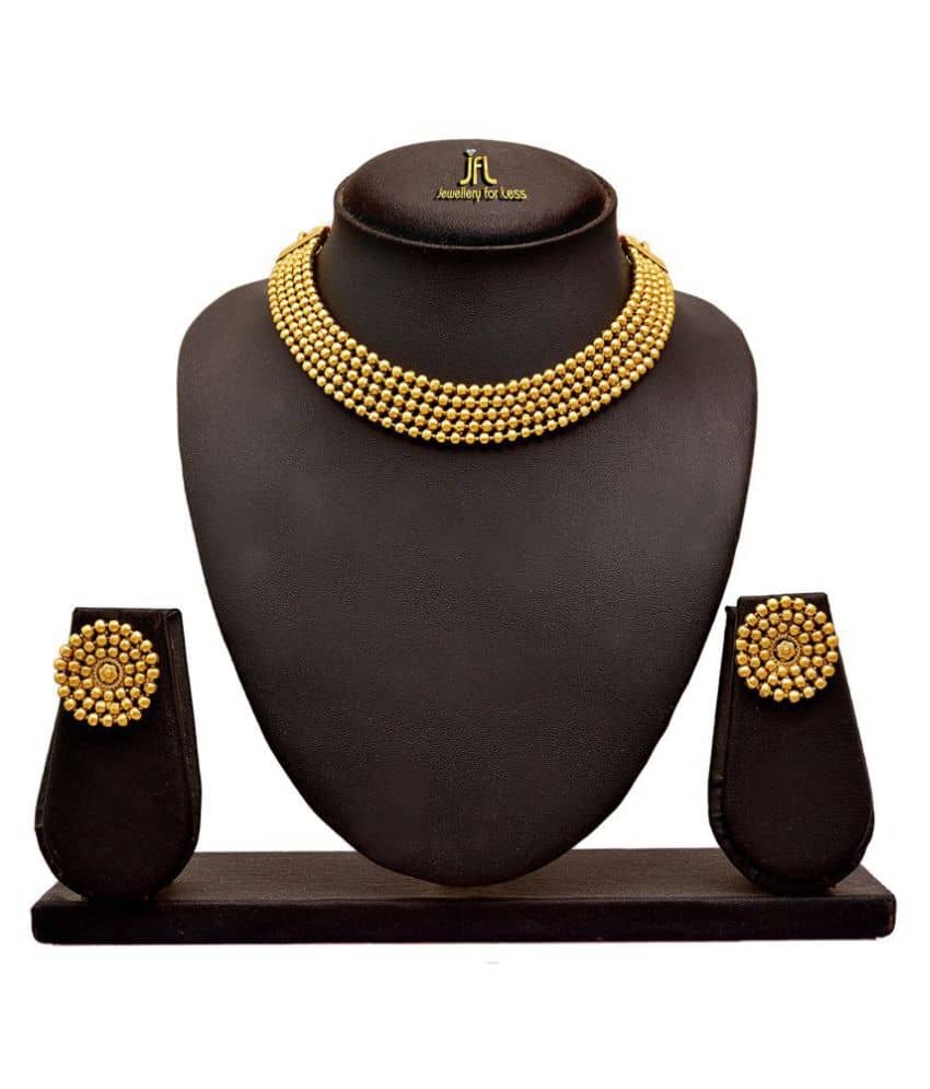 JFL - Jewellery For Less Golden Copper Necklace Set ( Pack of 1 )