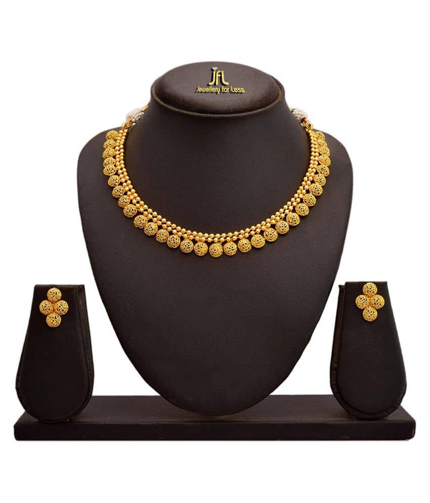 JFL - Jewellery For Less Golden Copper Necklace Set ( Pack of 1 )
