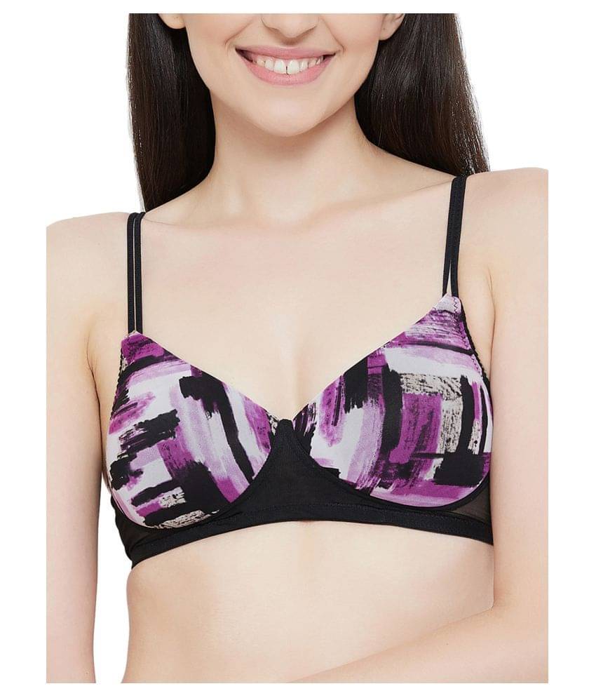     			Clovia Net/Mesh T-Shirt Bra - Black