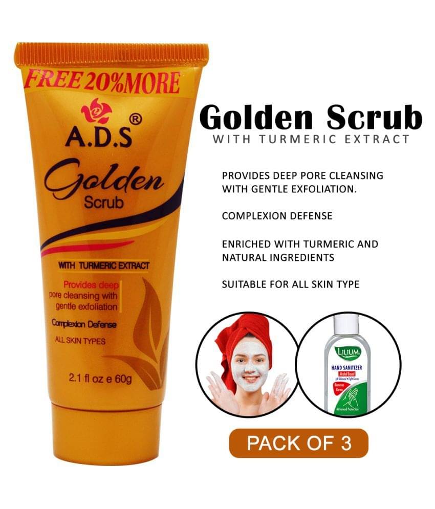 ADS Golden Facial Face Scrub, (A1546) With Lilium Hand Cleanser Facial Scrub 60 g Pack of 2     			ADS Golden Facial Face Scrub, (A1546) With Lilium Hand Cleanser Facial Scrub 60 g Pack of 2