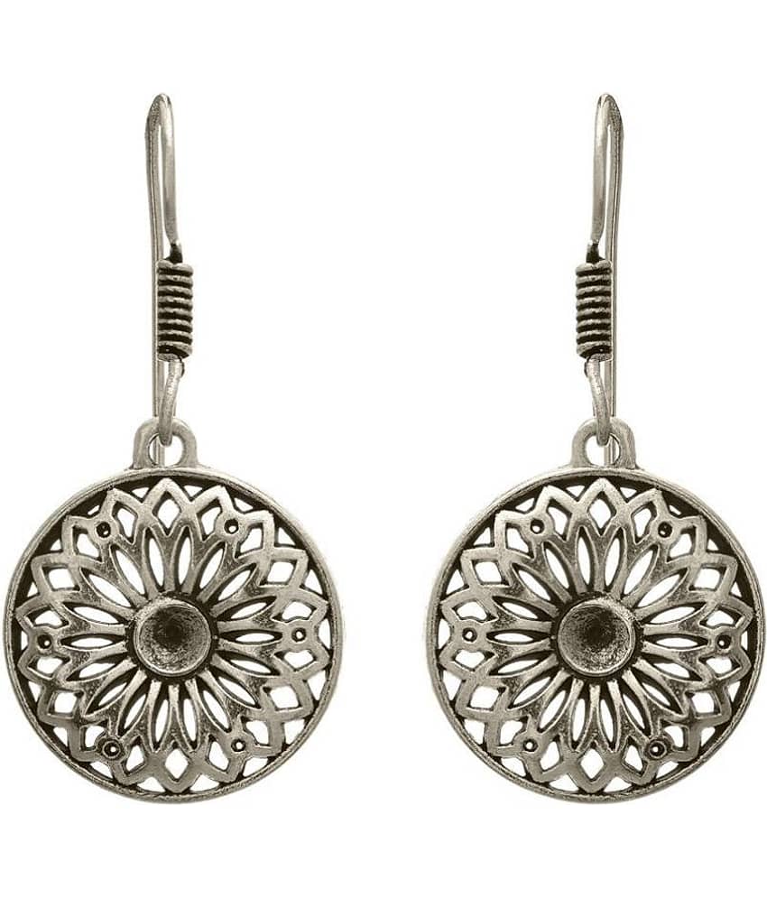 JFL - Traditional Ethnic Handmade German Silver Plated Oxidised Designer Earring for Women & Girls - Earrings | Buy online on ZillyBuy