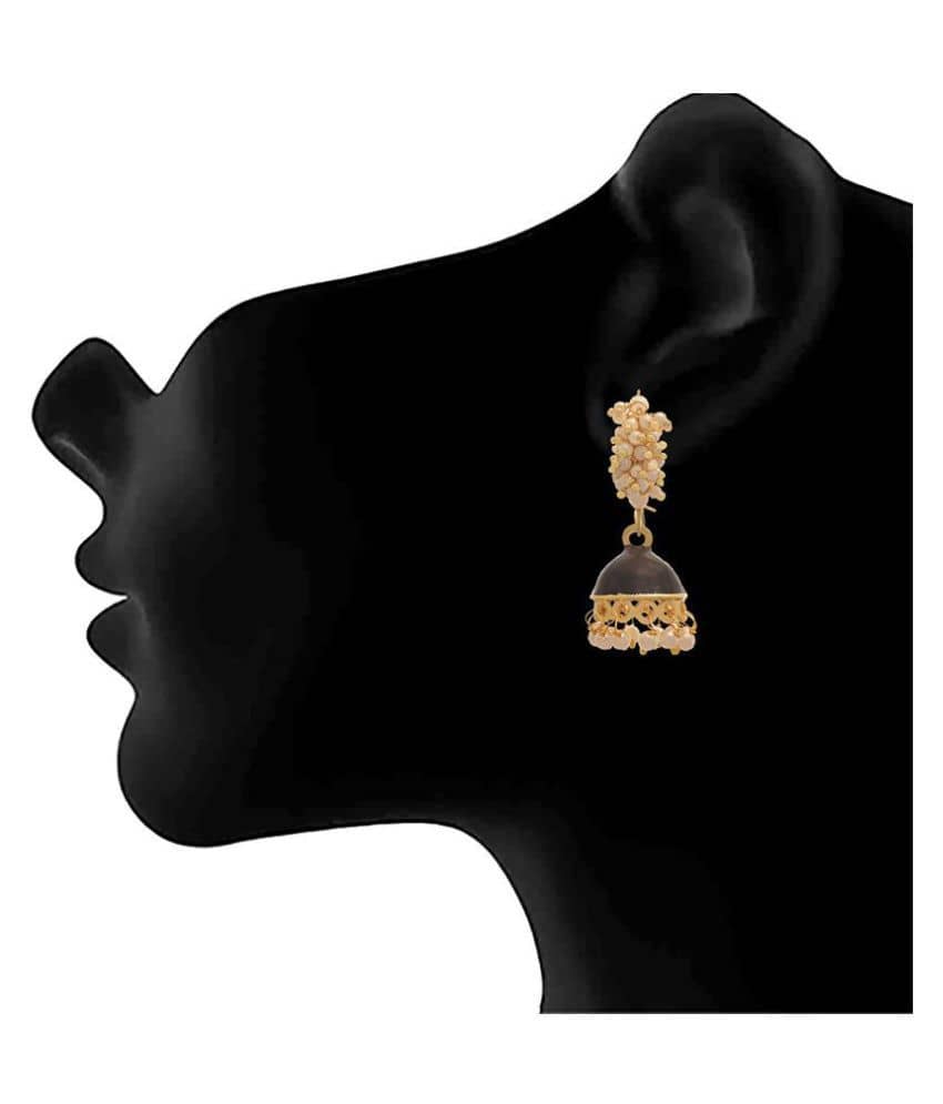 JFL - Jewellery For Less Golden Jhumki Earrings ( Pack of 1 ) - Earrings | Buy online on ZillyBuy