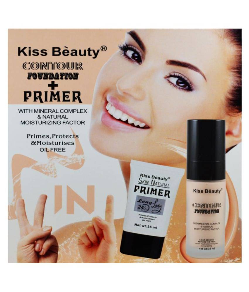     			Kiss Beauty Contour Foundation With Primer, 35ml Each | Natural Moisturizing Factor Shade-01