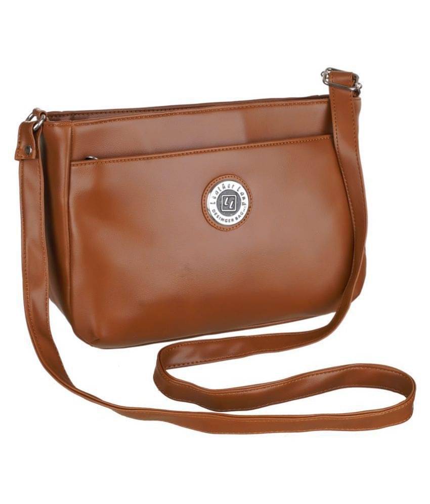     			Leather Land Sling Bag Non Leather Set of 1 ( Tan )