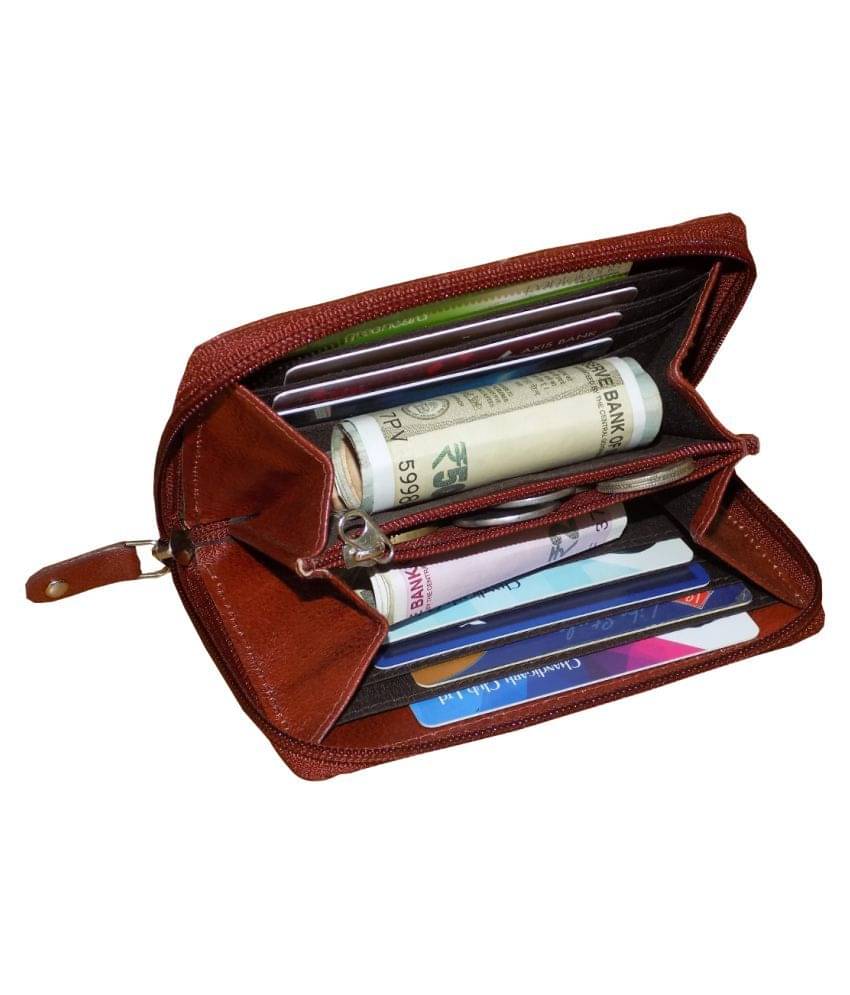     			STYLE SHOES Brown Travel Card Holder