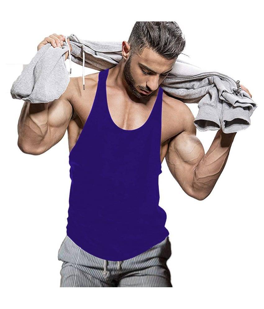 THE BLAZZE Blue Sleeveless Vests Single     			THE BLAZZE Blue Sleeveless Vests Single