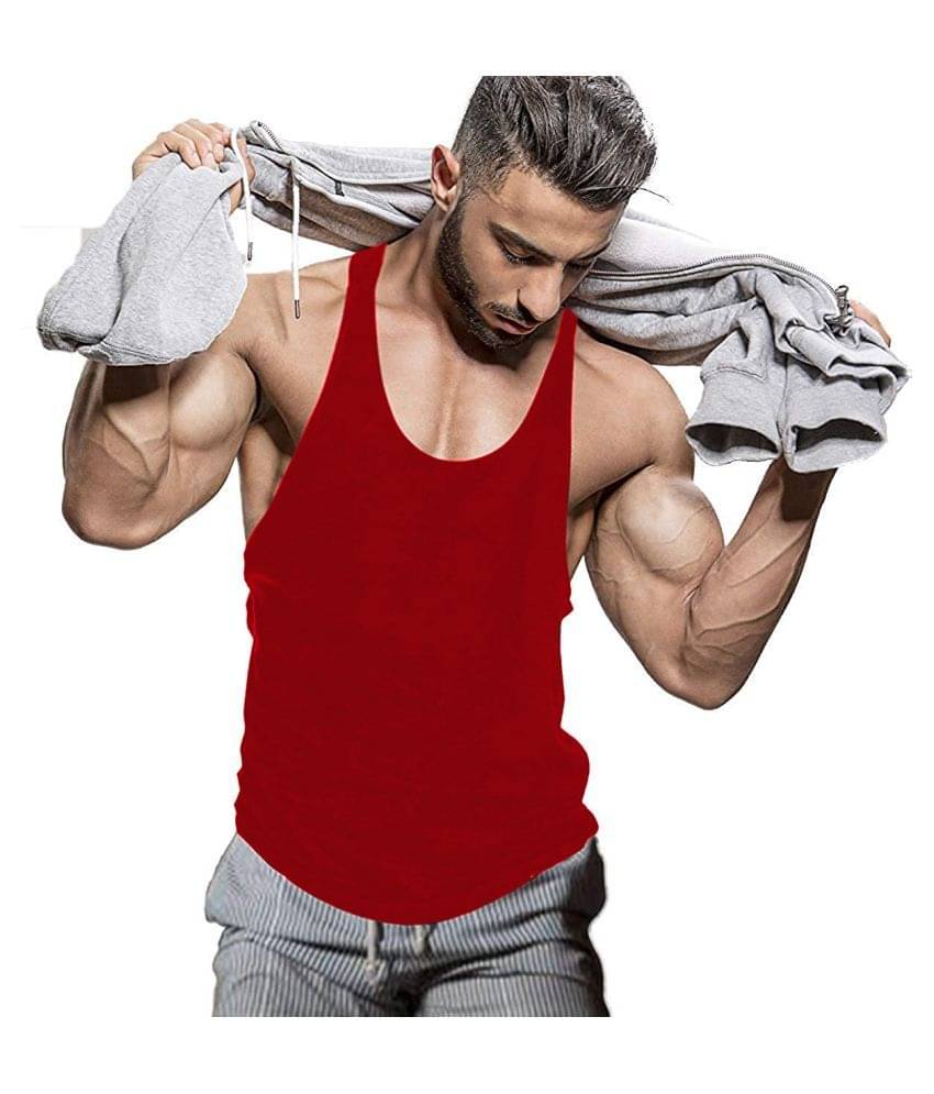 THE BLAZZE Red Sleeveless Vests Single     			THE BLAZZE Red Sleeveless Vests Single